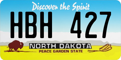 ND license plate HBH427