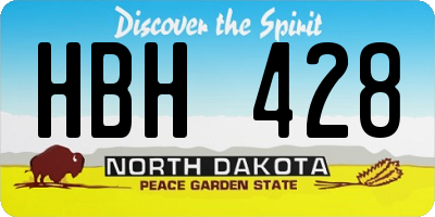 ND license plate HBH428