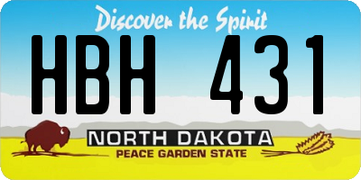 ND license plate HBH431