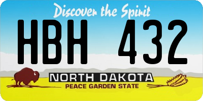 ND license plate HBH432