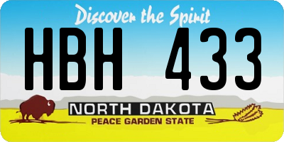 ND license plate HBH433