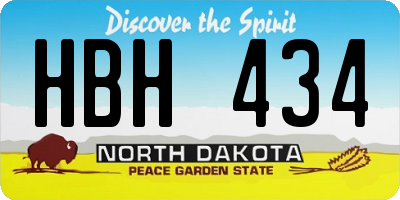 ND license plate HBH434