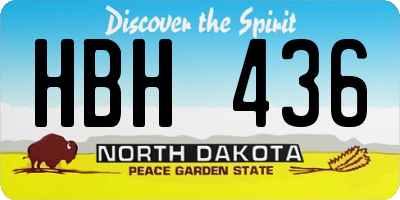 ND license plate HBH436