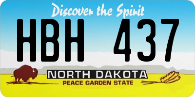 ND license plate HBH437