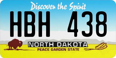 ND license plate HBH438