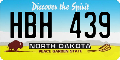 ND license plate HBH439