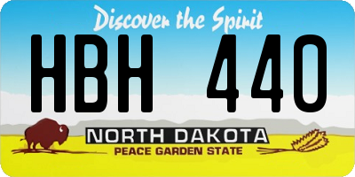 ND license plate HBH440