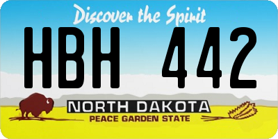 ND license plate HBH442