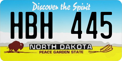 ND license plate HBH445