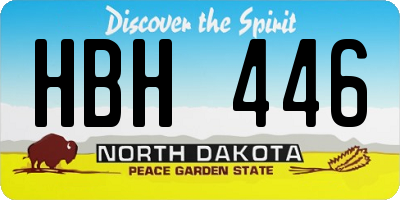 ND license plate HBH446