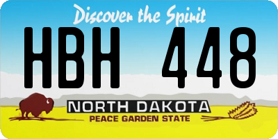 ND license plate HBH448