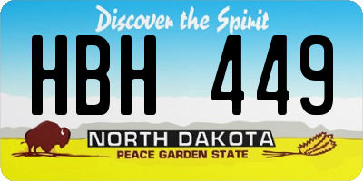 ND license plate HBH449