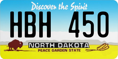 ND license plate HBH450