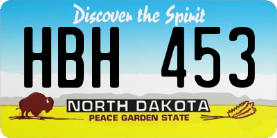 ND license plate HBH453