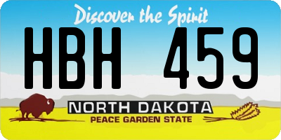 ND license plate HBH459