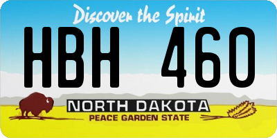 ND license plate HBH460