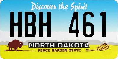 ND license plate HBH461