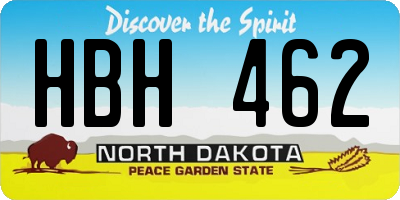 ND license plate HBH462