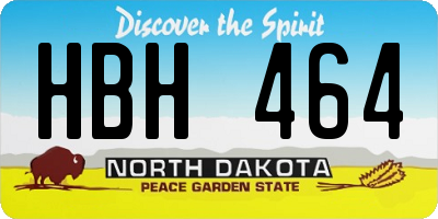 ND license plate HBH464
