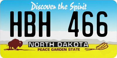 ND license plate HBH466