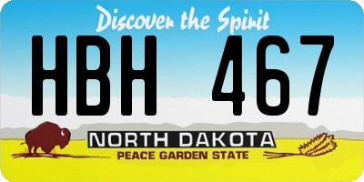 ND license plate HBH467