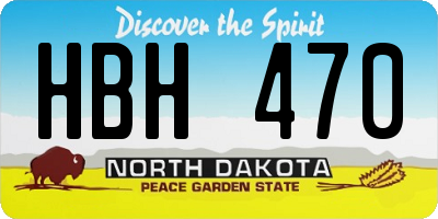 ND license plate HBH470