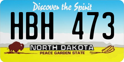 ND license plate HBH473