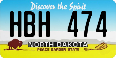 ND license plate HBH474