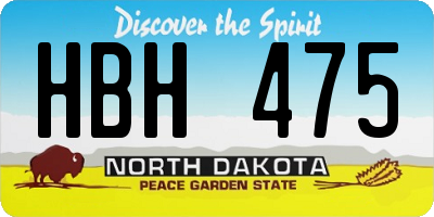 ND license plate HBH475