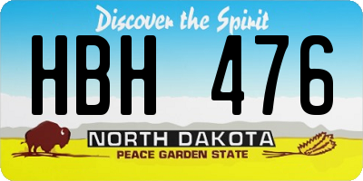 ND license plate HBH476