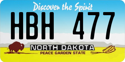 ND license plate HBH477