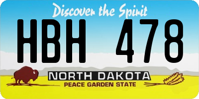 ND license plate HBH478