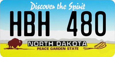 ND license plate HBH480