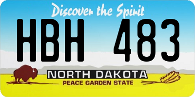 ND license plate HBH483