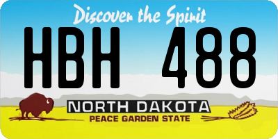 ND license plate HBH488