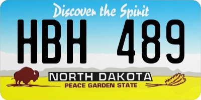 ND license plate HBH489