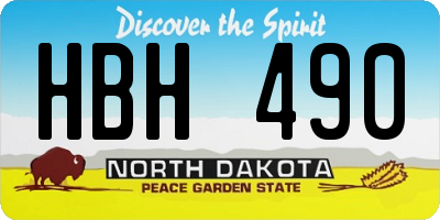 ND license plate HBH490