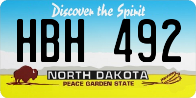 ND license plate HBH492