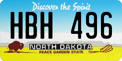 ND license plate HBH496