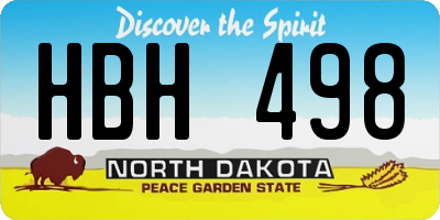 ND license plate HBH498