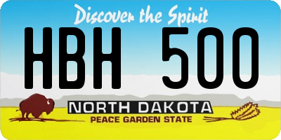 ND license plate HBH500