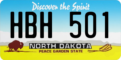 ND license plate HBH501