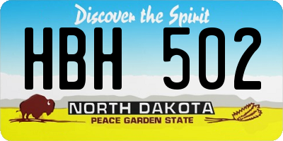 ND license plate HBH502