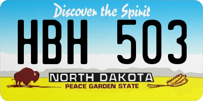 ND license plate HBH503