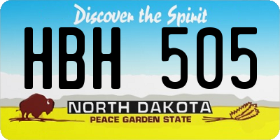 ND license plate HBH505