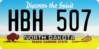 ND license plate HBH507