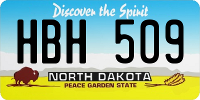 ND license plate HBH509