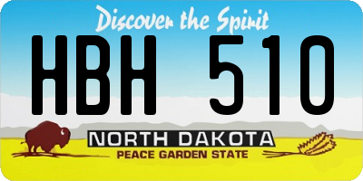 ND license plate HBH510