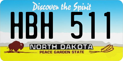 ND license plate HBH511