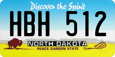 ND license plate HBH512